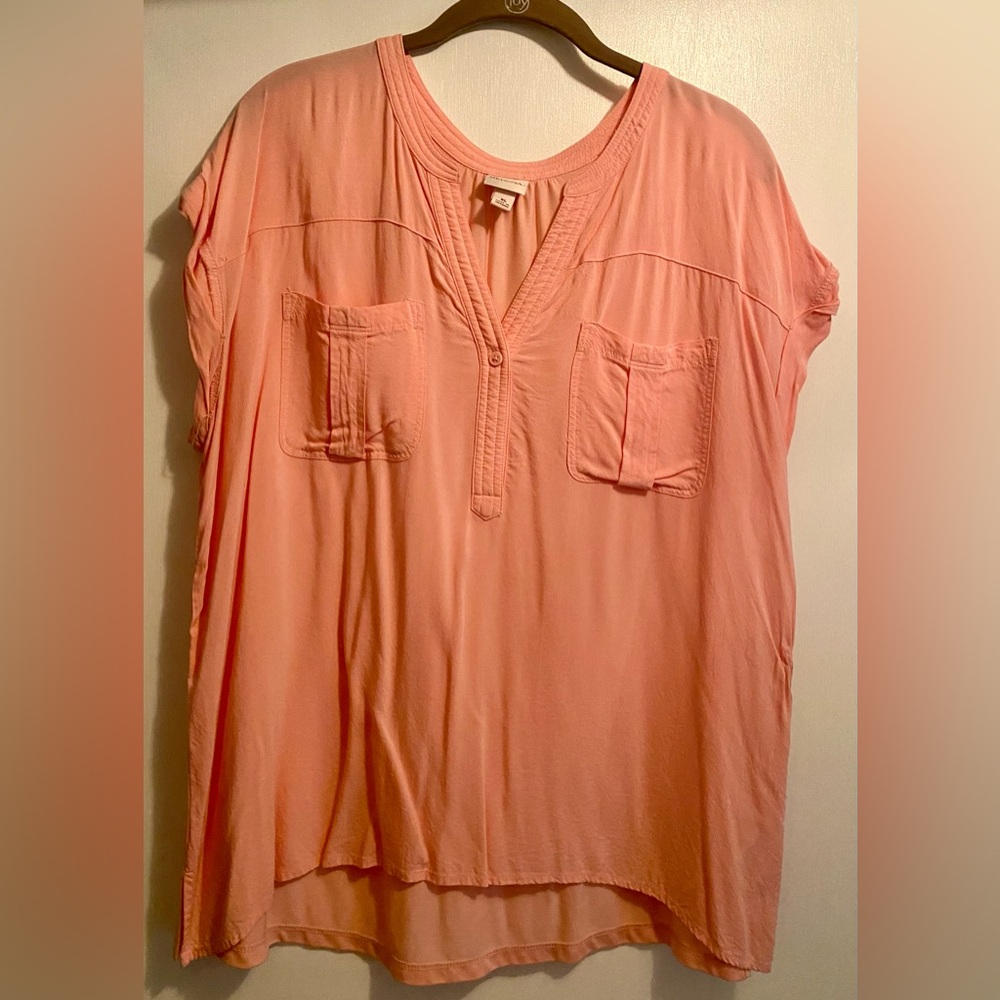 Only Worn Once. Merona Coral Short Sleeve Blouse